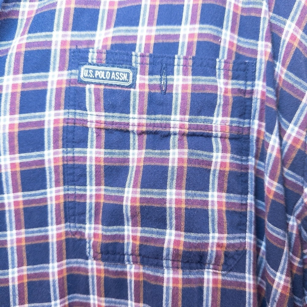 U.S. Polo‎ Assn. XXL Plaid Flannel Shirt Long Sleeve Button Down Casual Gorpcore - Picture 4 of 9